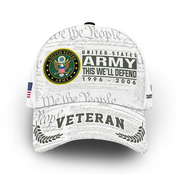 US Army Custom Cap VPVC009301, Gifts For Army Veteran, Best Gifts On Father's Day, Armed Forces Day, Independence Day, Veterans Day.