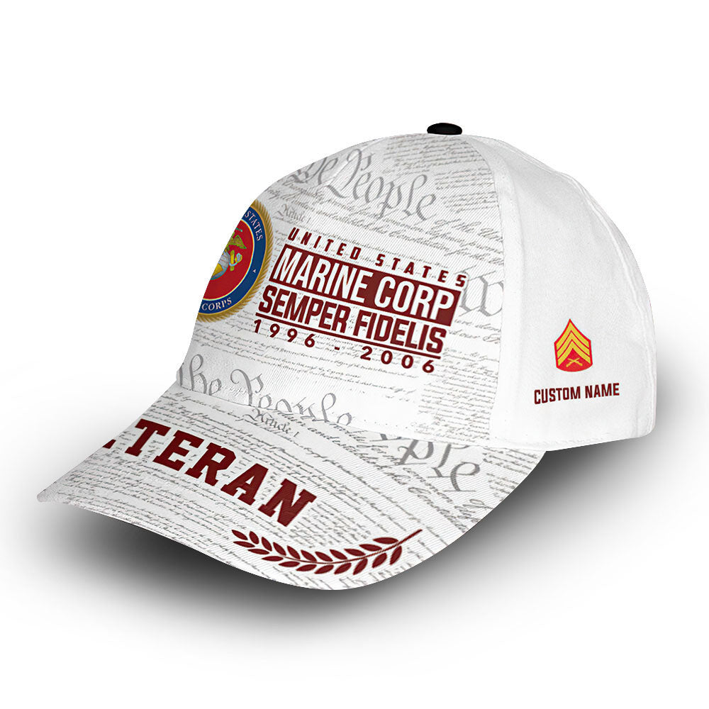 USMC Custom Cap VPVC009303, Gifts For Marine Veteran, Best Gifts On Father's Day, Armed Forces Day, Independence Day, Veterans Day.