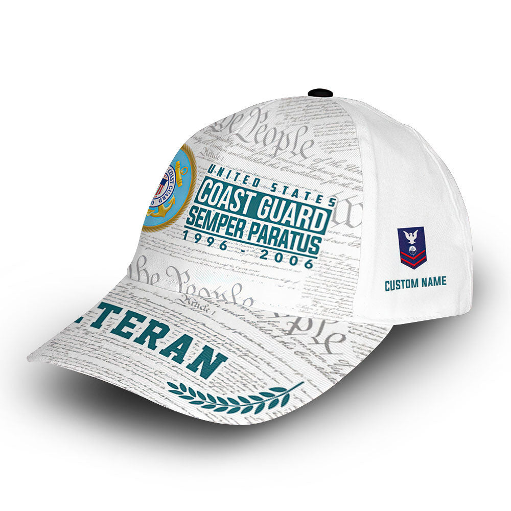 USCG Custom Cap VPVC009305, Gifts For Coast Guard Veteran, Best Gifts On Father's Day, Armed Forces Day, Independence Day, Veterans Day.