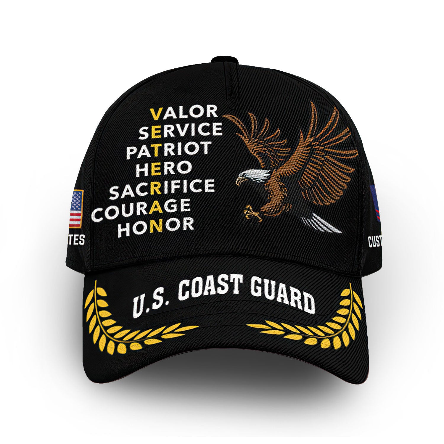 USCG Custom Cap VPVC009605, Gifts For Coast Guard Veteran, Best Gifts On Father's Day, Armed Forces Day, Independence Day, Veterans Day.