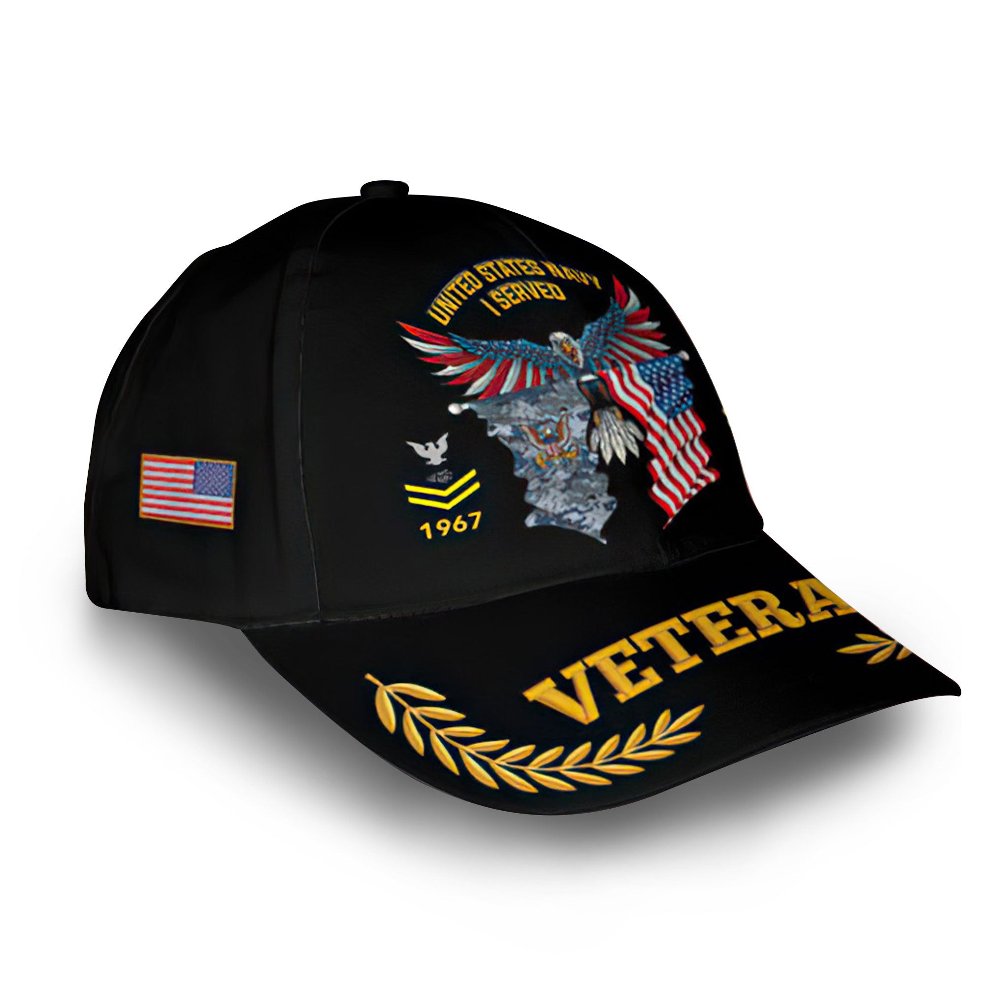 Unique Custom Name, Rank, Year, US Navy Cap VPVC010402, Gifts For Navy Veteran, Gifts For Dad, For Husband, Best Gifts On Father's Day, Independence Day, Veterans Day.