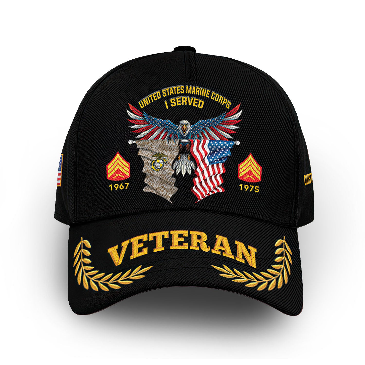 Unique Custom Name, Rank, Year, USMC Cap VPVC010403, Gifts For Marine Veteran, Gifts For Dad, For Husband, Best Gifts On Father's Day, Independence Day, Veterans Day.