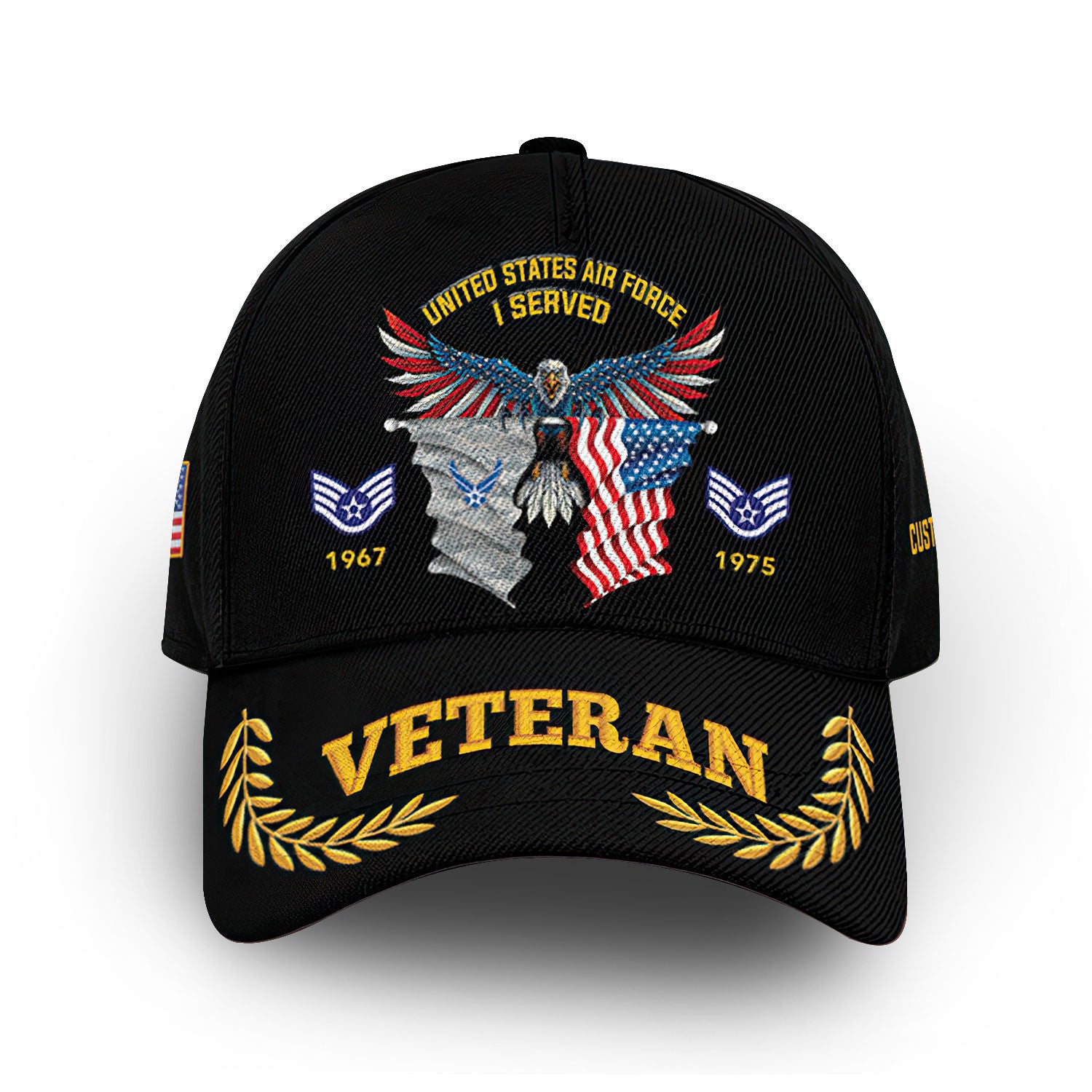 Unique Custom Name, Rank, Year, USAF Cap VPVC010404, Gifts For Air Force Veteran, Gifts For Dad, For Husband, Best Gifts On Father's Day, Independence Day, Veterans Day.