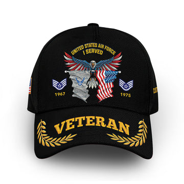 Unique Custom Name, Rank, Year, USAF Cap VPVC010404, Gifts For Air Force Veteran, Gifts For Dad, For Husband, Best Gifts On Father's Day, Independence Day, Veterans Day.