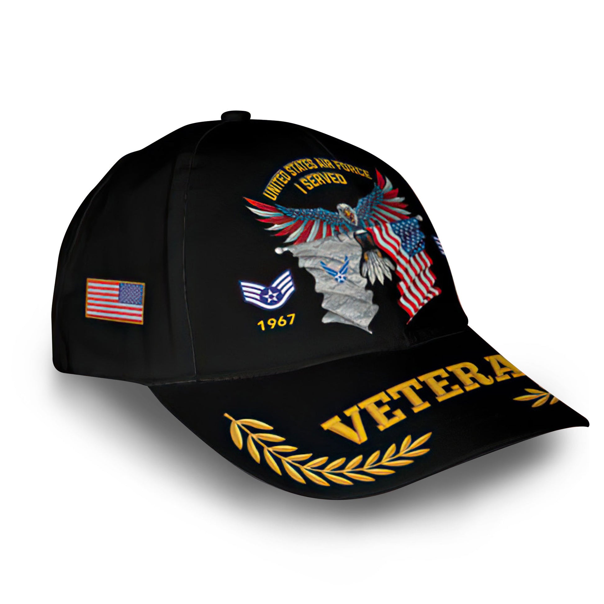 Unique Custom Name, Rank, Year, USAF Cap VPVC010404, Gifts For Air Force Veteran, Gifts For Dad, For Husband, Best Gifts On Father's Day, Independence Day, Veterans Day.