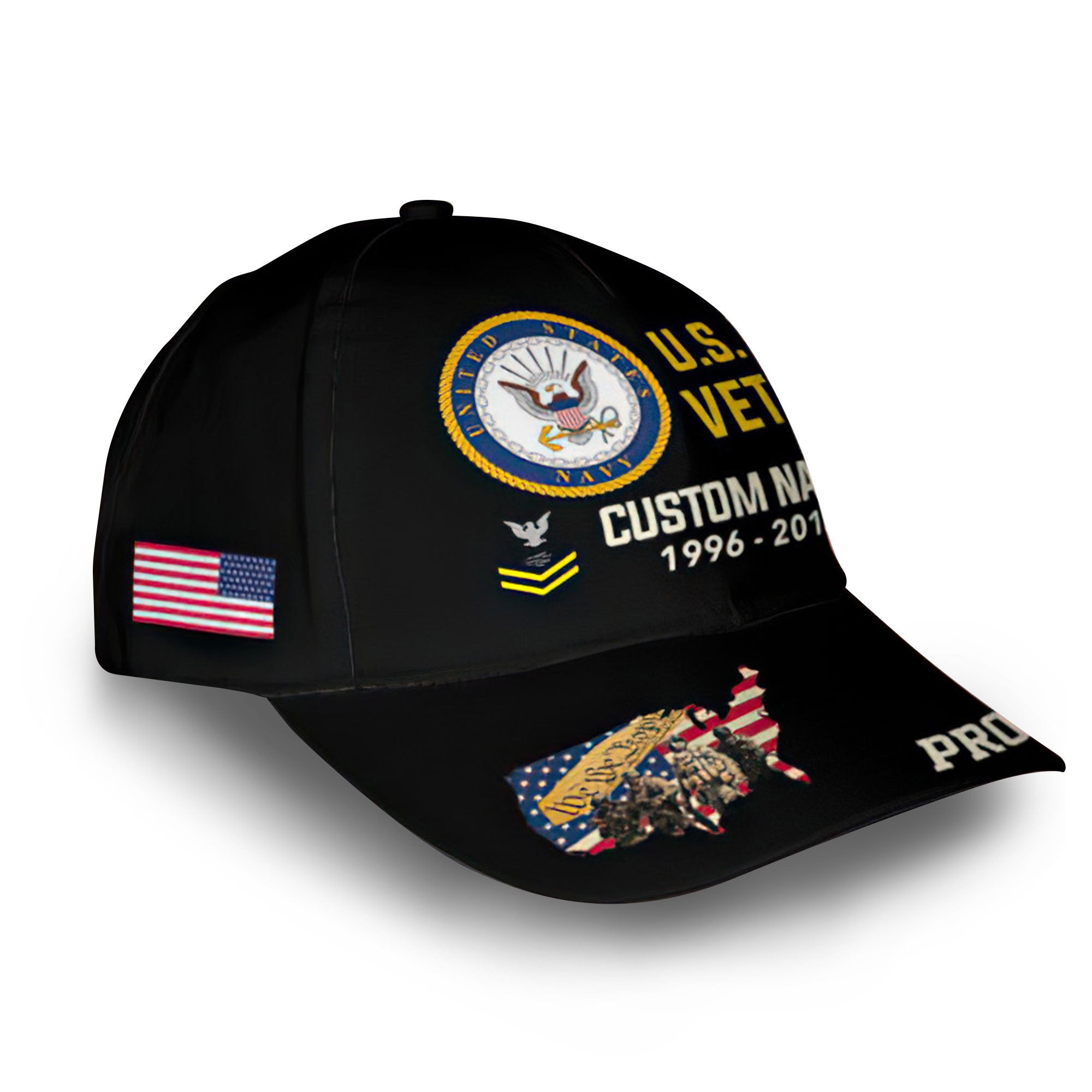 Unique Custom Name, Rank, Year, US Navy Cap VPVC010502, Gifts For Navy Veteran, Gifts For Dad, For Husband, Best Gifts On Father's Day, Independence Day, Veterans Day.