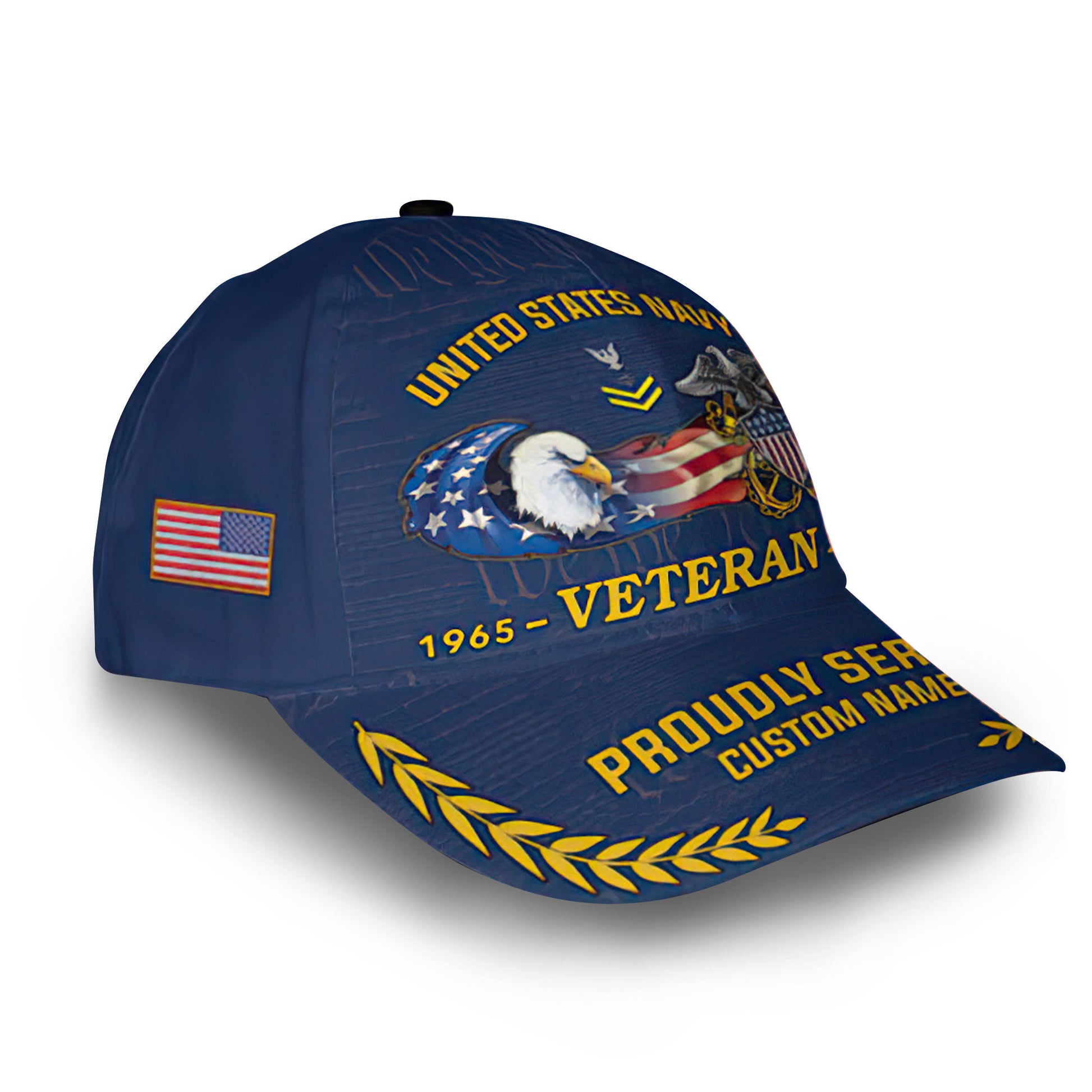 US Navy Custom Cap VPVC010602, Gifts For Navy Veteran, Best Gifts On Father's Day, Armed Forces Day, Independence Day, Veterans Day.