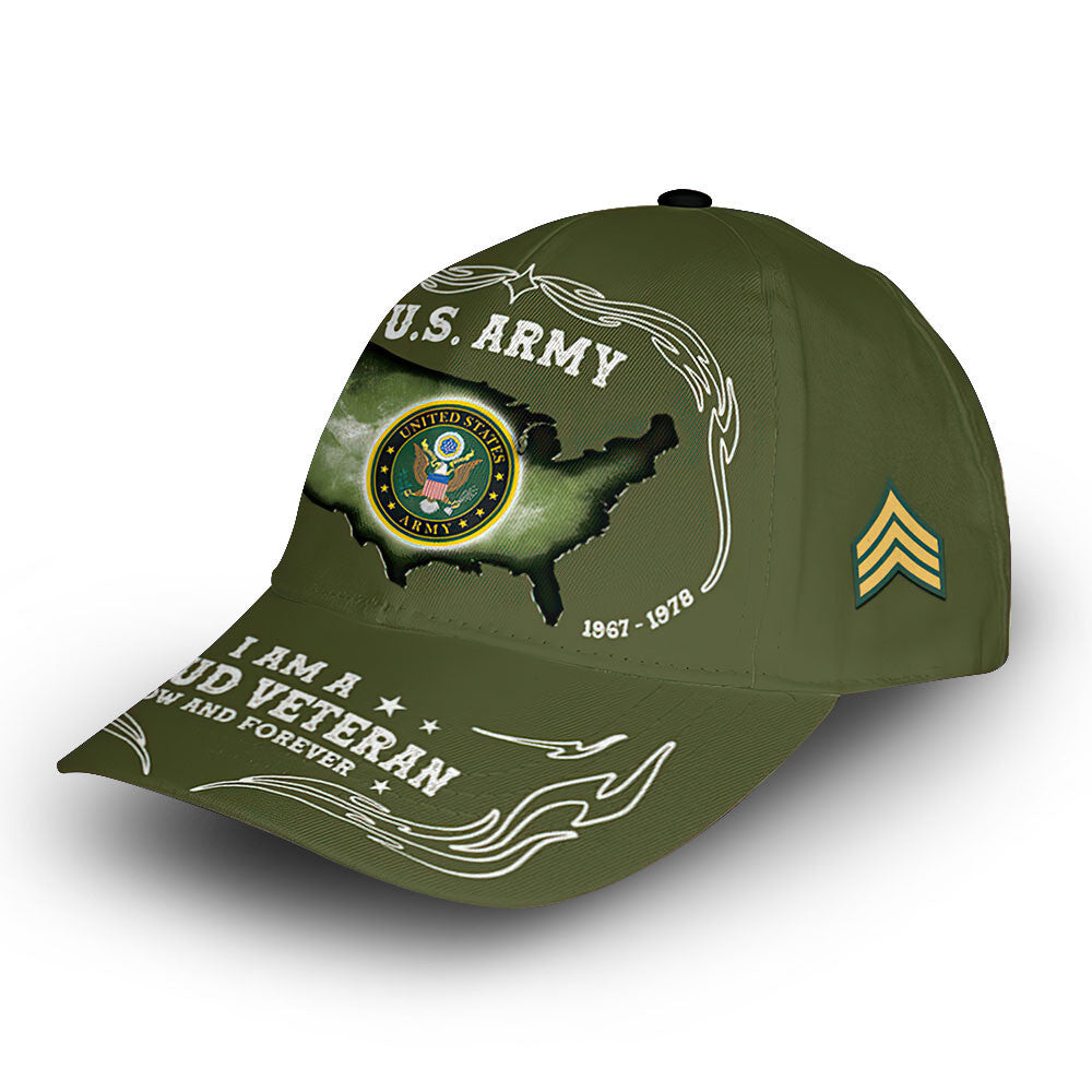 US Army Custom Cap VPVC010701, Gifts For Army Veteran, Best Gifts On Father's Day, Armed Forces Day, Independence Day, Veterans Day.
