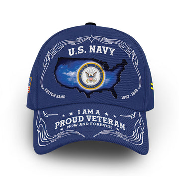 US Navy Custom Cap VPVC010702, Gifts For Navy Veteran, Best Gifts On Father's Day, Armed Forces Day, Independence Day, Veterans Day.