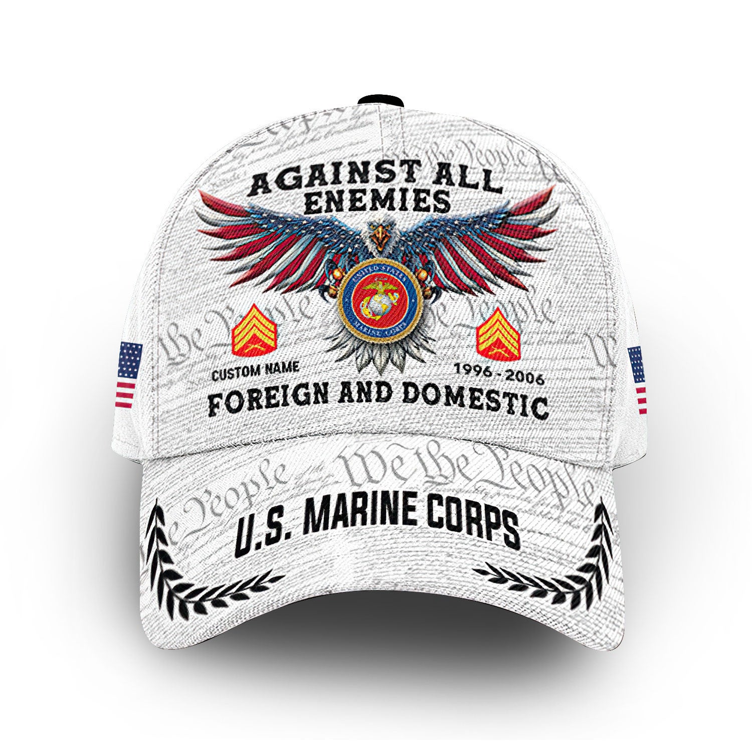 Unique Custom Name, Rank, Year, USMC Cap VPVC011403, Gifts For Marine Veteran, Gifts For Dad, For Husband, Best Gifts On Father's Day, Independence Day, Veterans Day.