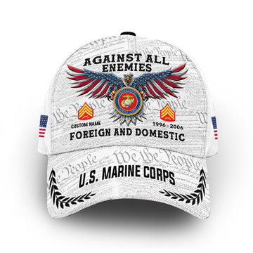 Unique Custom Name, Rank, Year, USMC Cap VPVC011403, Gifts For Marine Veteran, Gifts For Dad, For Husband, Best Gifts On Father's Day, Independence Day, Veterans Day.