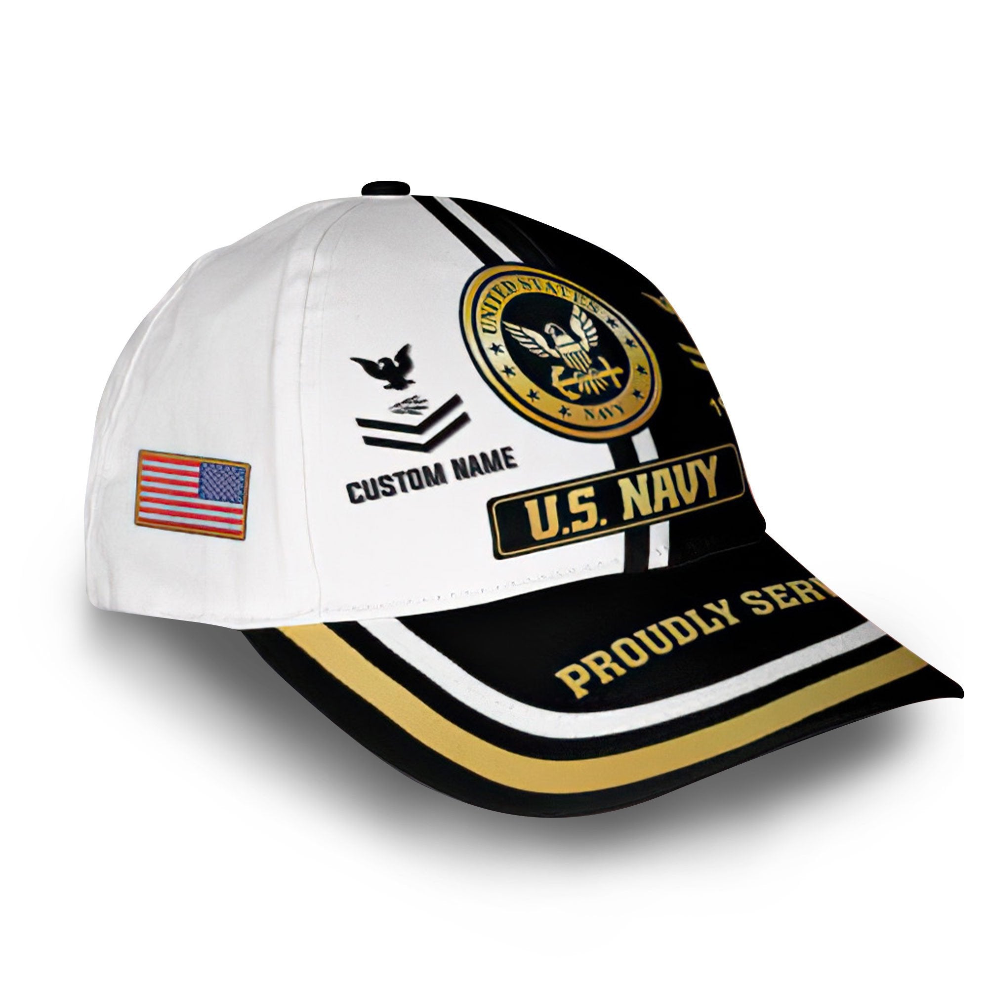 US Navy Custom Cap VPVC011602, Gifts For Navy Veteran, Best Gifts On Father's Day, Armed Forces Day, Independence Day, Veterans Day.