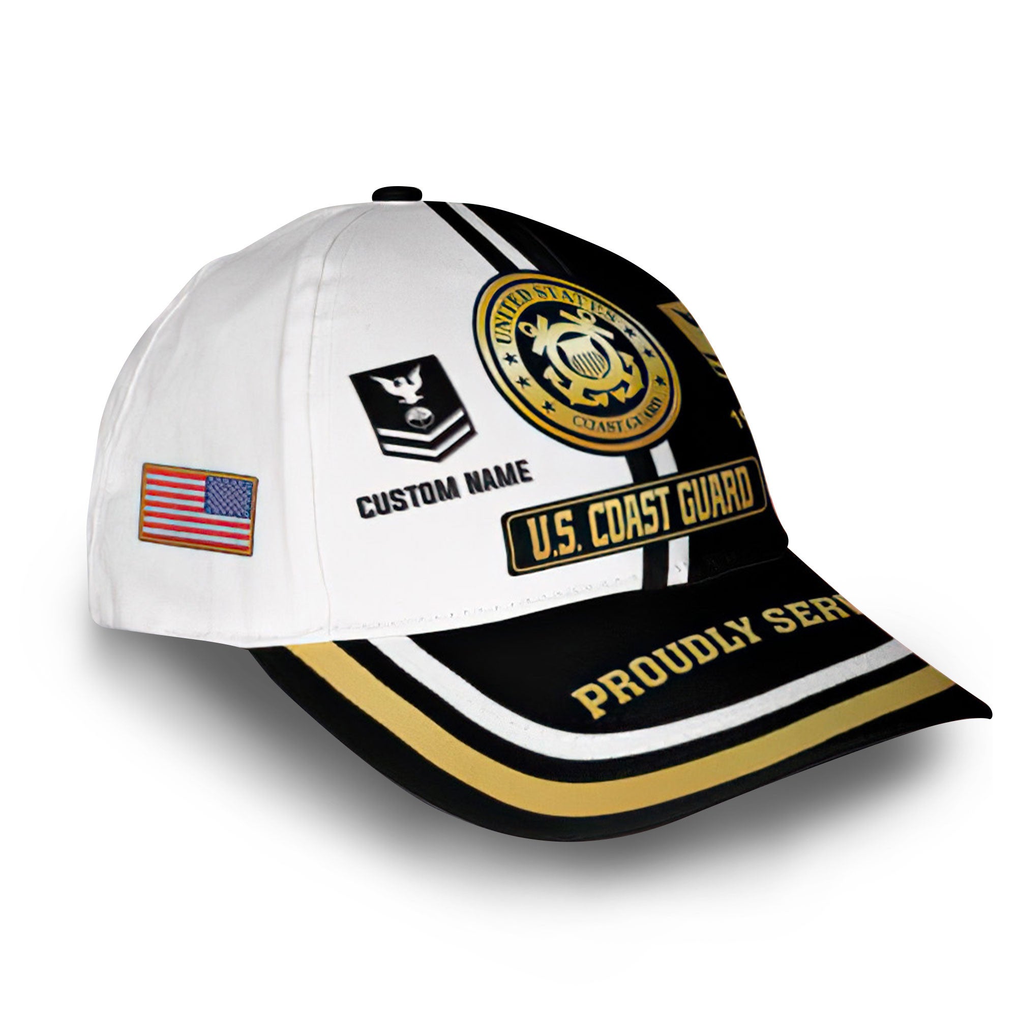 USCG Custom Cap VPVC011605, Gifts For Coast Guard Veteran, Best Gifts On Father's Day, Armed Forces Day, Independence Day, Veterans Day.