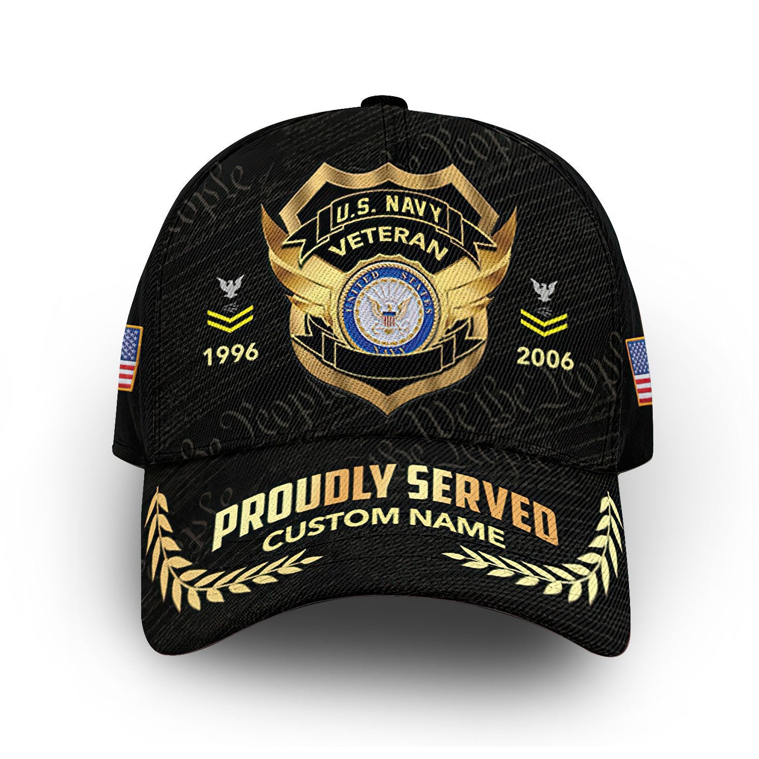 US Navy Custom Cap VPVC012002, Gifts For Navy Veteran, Best Gifts On Father's Day, Armed Forces Day, Independence Day, Veterans Day.