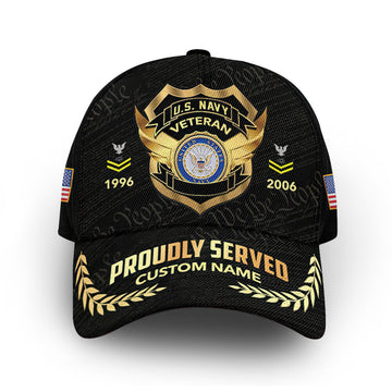 US Navy Custom Cap VPVC012002, Gifts For Navy Veteran, Best Gifts On Father's Day, Armed Forces Day, Independence Day, Veterans Day.