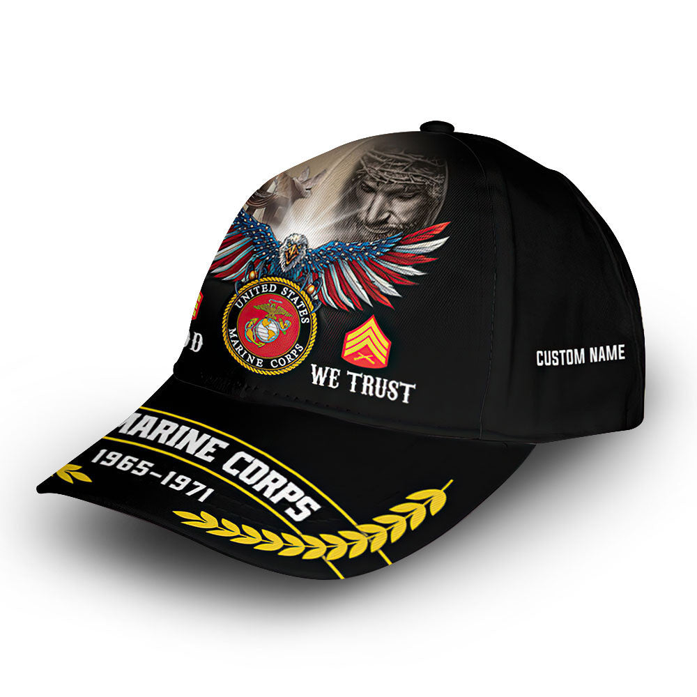 USMC Custom Cap VPVC012908, Gifts For Marine Veteran, Best Gifts On Father's Day, Armed Forces Day, Independence Day, Veterans Day.