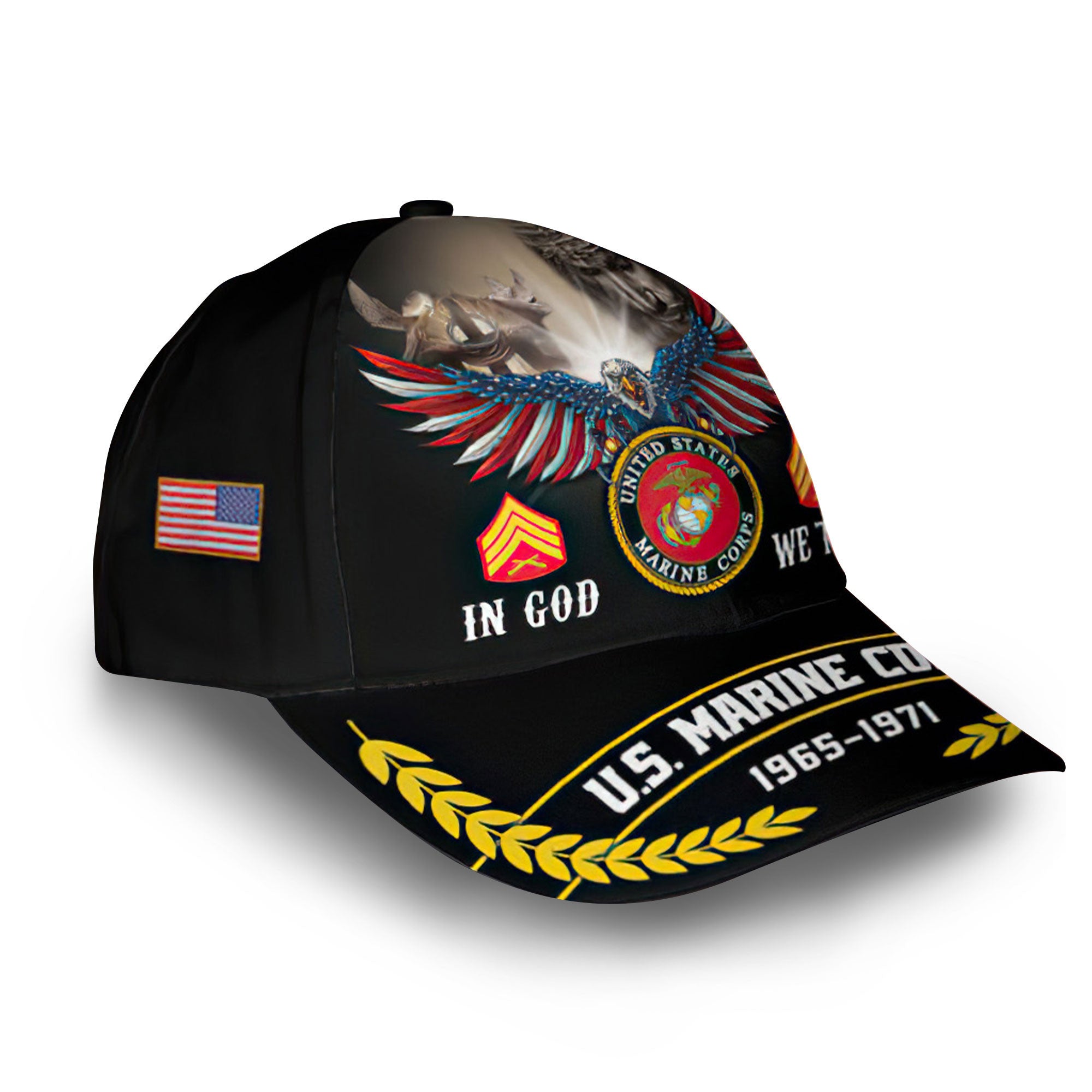 USMC Custom Cap VPVC012908, Gifts For Marine Veteran, Best Gifts On Father's Day, Armed Forces Day, Independence Day, Veterans Day.