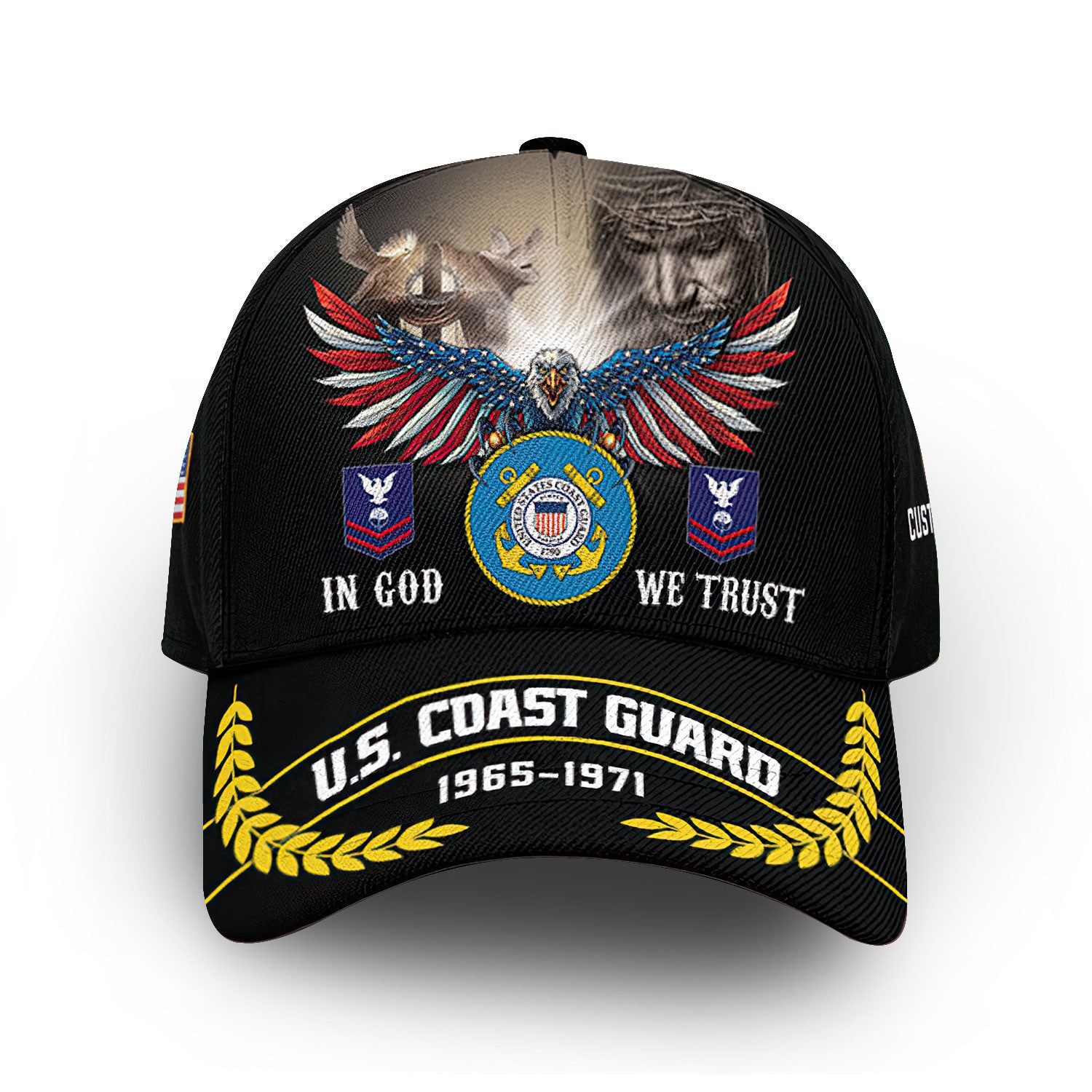 USCG Custom Cap VPVC012910, Gifts For Coast Guard Veteran, Best Gifts On Father's Day, Armed Forces Day, Independence Day, Veterans Day.
