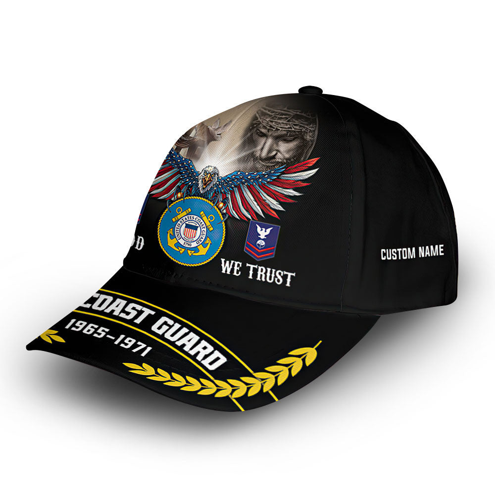 USCG Custom Cap VPVC012910, Gifts For Coast Guard Veteran, Best Gifts On Father's Day, Armed Forces Day, Independence Day, Veterans Day.