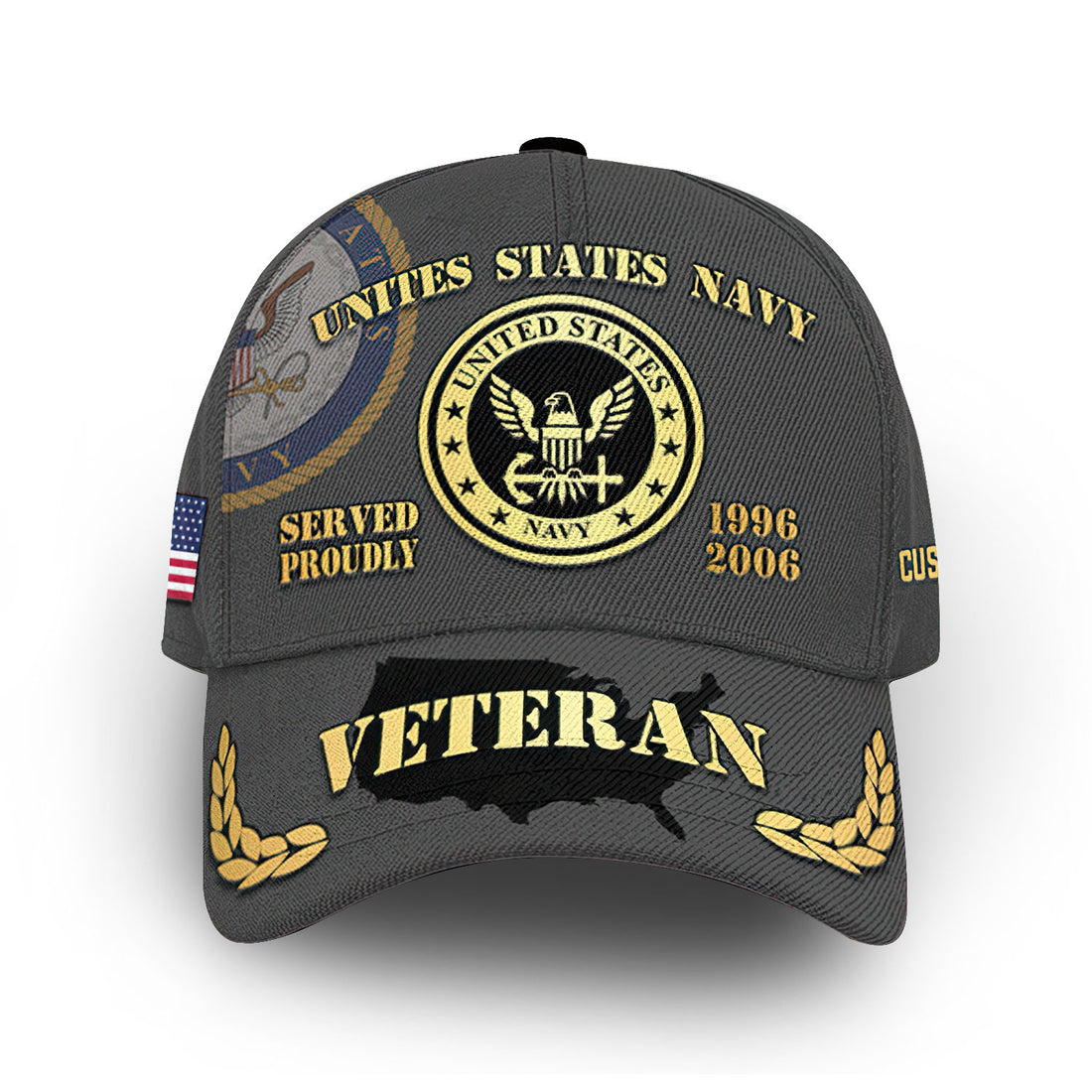 Unique Custom Name, Rank, Year, US Navy Cap VPVC013307, Gifts For Navy Veteran, Gifts For Dad, For Husband, Best Gifts On Father's Day, Independence Day, Veterans Day.