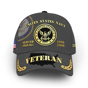 Unique Custom Name, Rank, Year, US Navy Cap VPVC013307, Gifts For Navy Veteran, Gifts For Dad, For Husband, Best Gifts On Father's Day, Independence Day, Veterans Day.