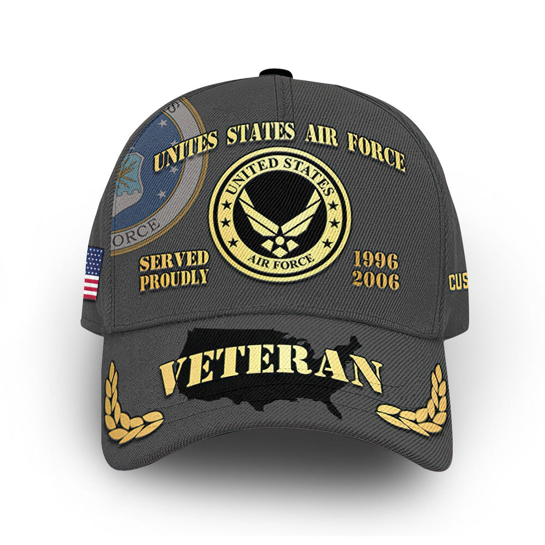 Unique Custom Name, Rank, Year, USAF Cap VPVC013309, Gifts For Air Force Veteran, Gifts For Dad, For Husband, Best Gifts On Father's Day, Independence Day, Veterans Day.