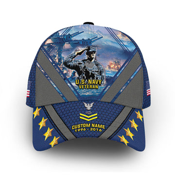 US Navy Custom Cap VPVC013407, Gifts For Navy Veteran, Best Gifts On Father's Day, Armed Forces Day, Independence Day, Veterans Day.
