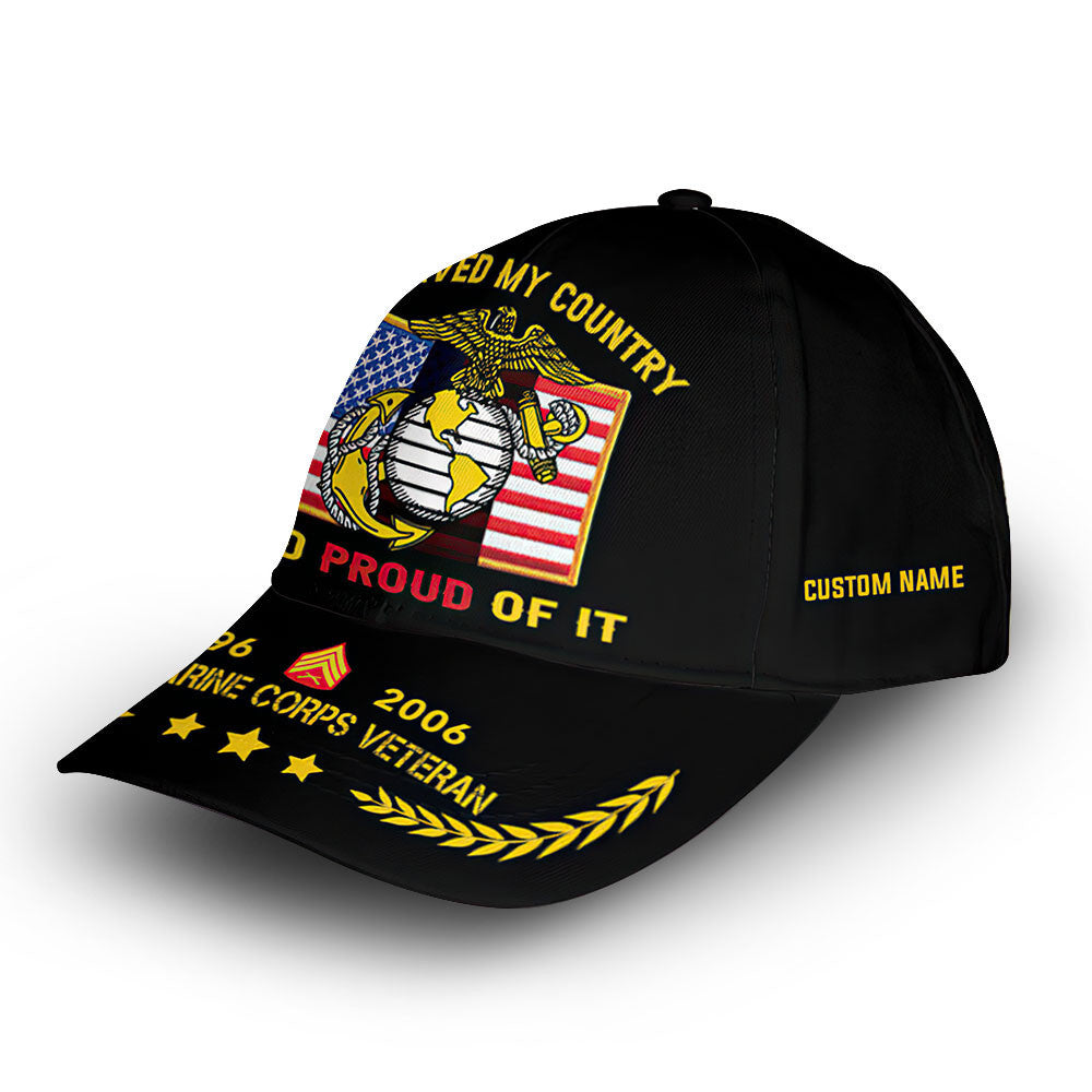 Unique Custom Name, Rank, Year, USMC Cap VPVC013803, Gifts For Marine Veteran, Gifts For Dad, For Husband, Best Gifts On Father's Day, Independence Day, Veterans Day.