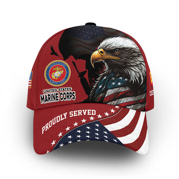 USMC Custom Cap VPVC013903, Gifts For Marine Veteran, Best Gifts On Father's Day, Armed Forces Day, Independence Day, Veterans Day.