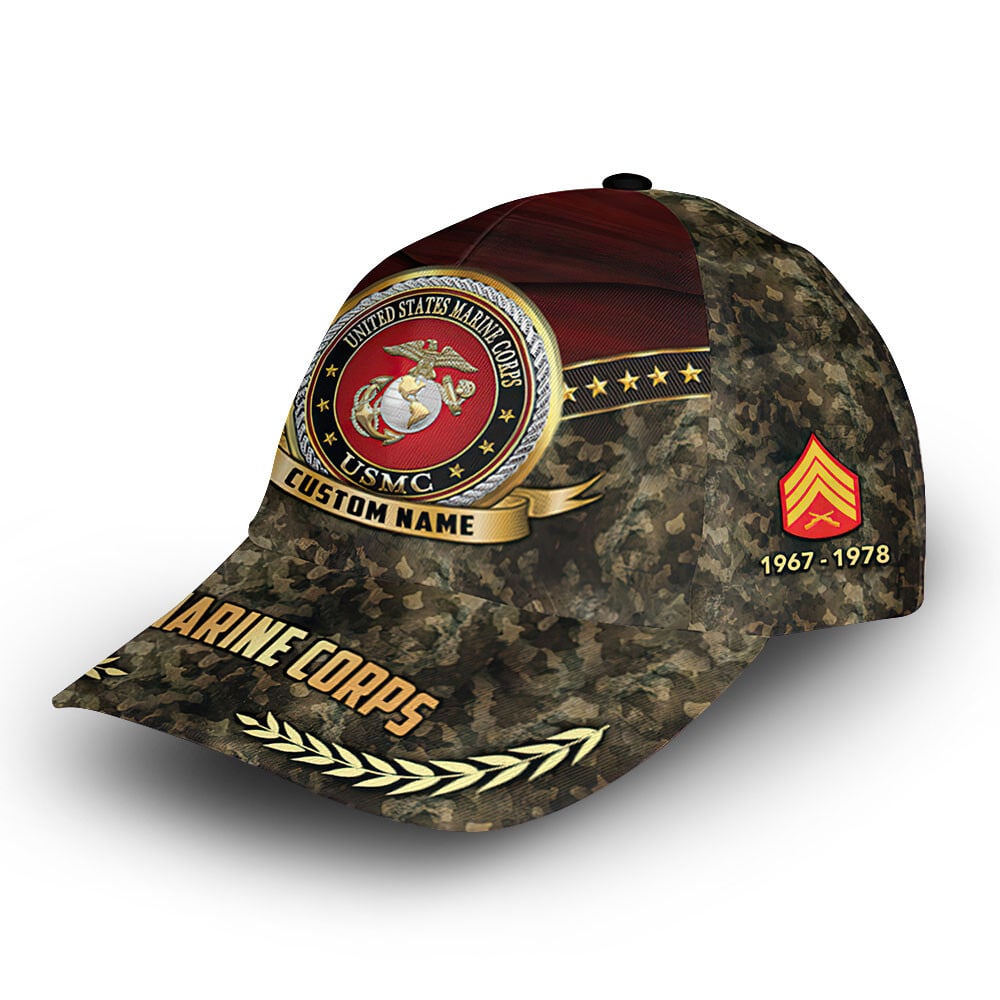 USMC Custom Cap VPVC013908, Gifts For Marine Veteran, Best Gifts On Father's Day, Armed Forces Day, Independence Day, Veterans Day.