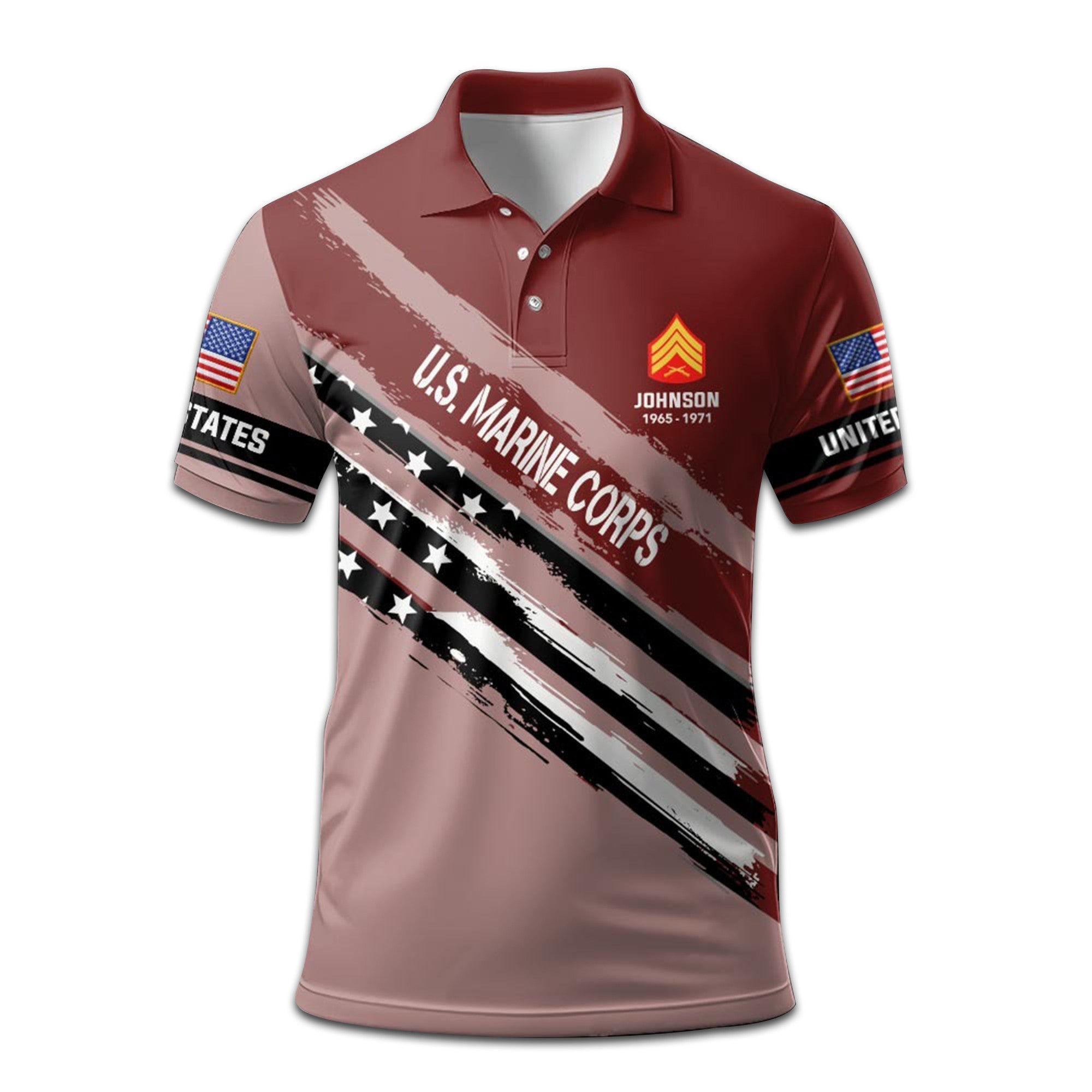 Unique Custom Name, Rank, Year, USMC Polo Shirt VPVC208203, Gifts For Marine Veteran, Gifts For Dad, For Husband, Best Gifts On Father's Day, Independence Day, Veterans Day.