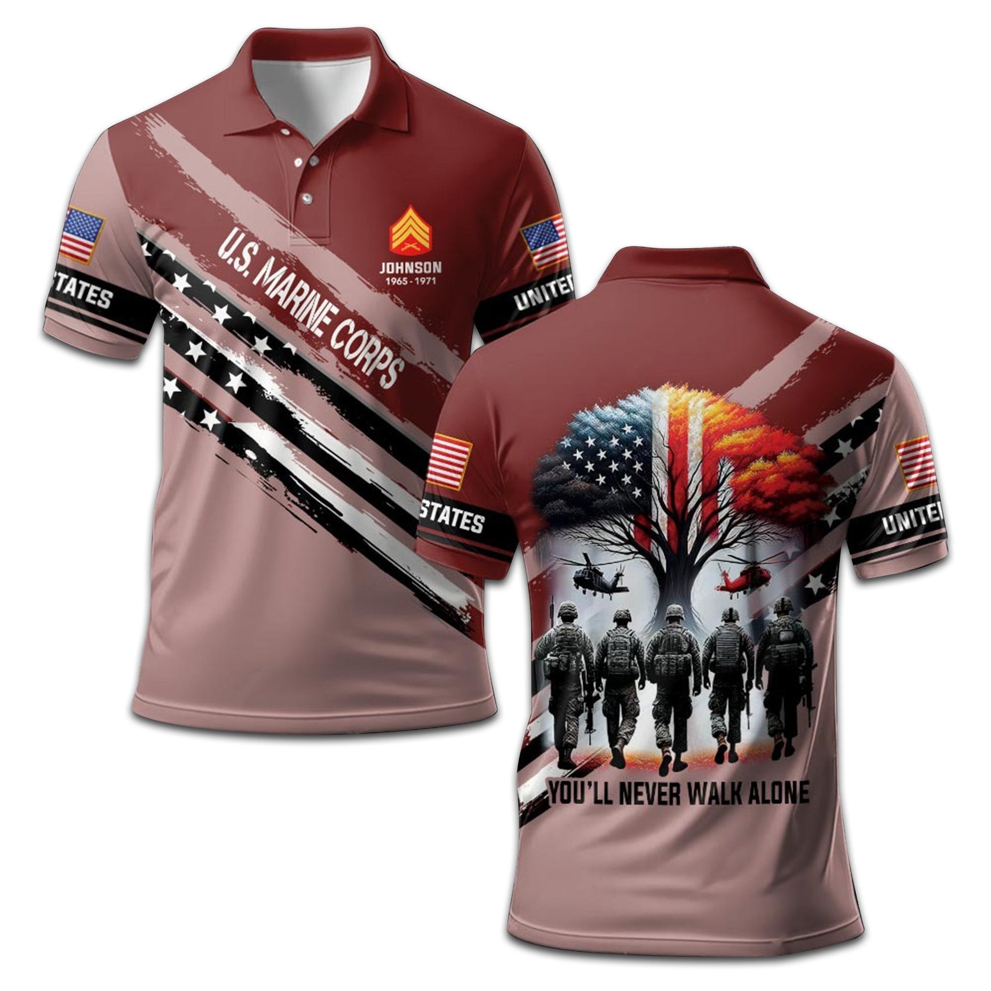 Unique Custom Name, Rank, Year, USMC Polo Shirt VPVC208203, Gifts For Marine Veteran, Gifts For Dad, For Husband, Best Gifts On Father's Day, Independence Day, Veterans Day.