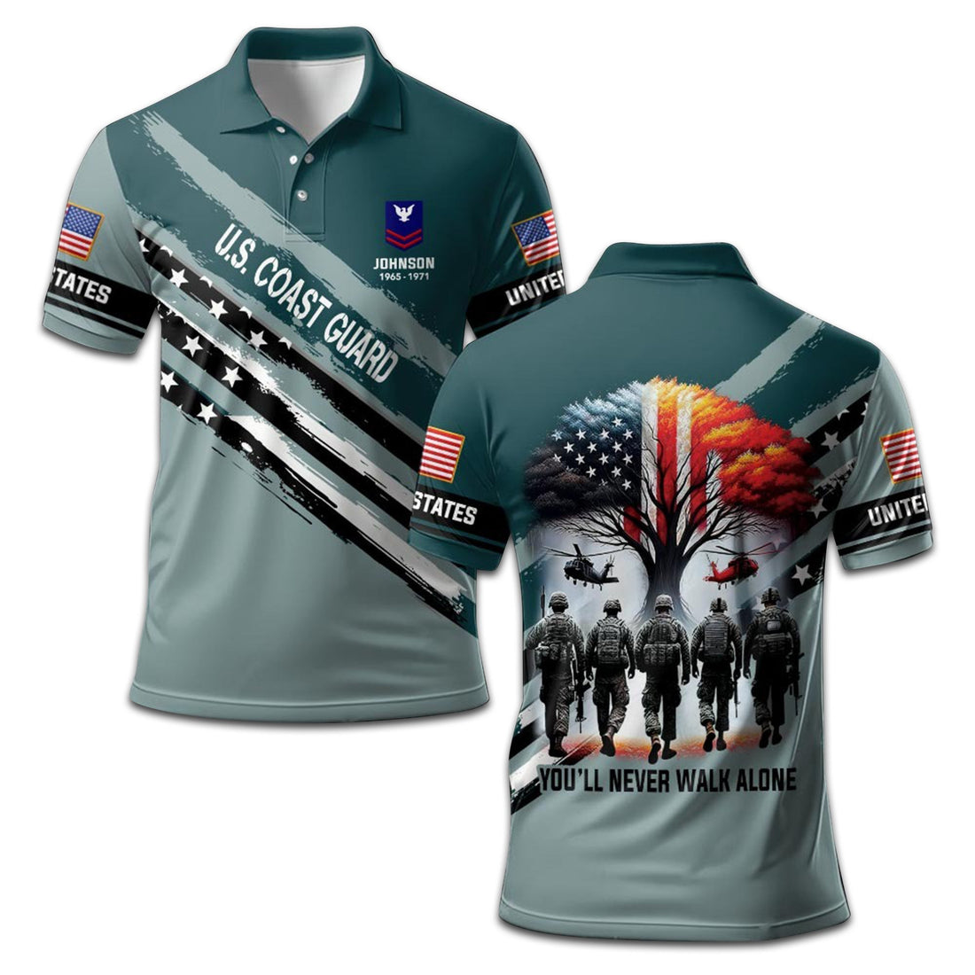 Unique Custom Name, Rank, Year, USCG Polo Shirt VPVC208205, Gifts For Coast Guard Veteran, Gifts For Dad, For Husband, Best Gifts On Father's Day, Independence Day, Veterans Day.