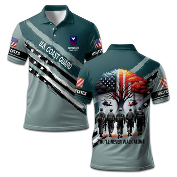 Unique Custom Name, Rank, Year, USCG Polo Shirt VPVC208205, Gifts For Coast Guard Veteran, Gifts For Dad, For Husband, Best Gifts On Father's Day, Independence Day, Veterans Day.