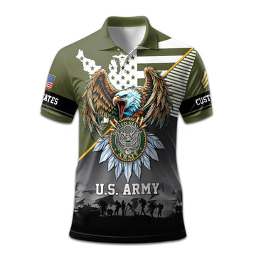 US Army Custom Polo Shirt VPVC208401, Gifts For Army Veteran, Best Gifts On Father's Day, Armed Forces Day, Independence Day, Veterans Day.