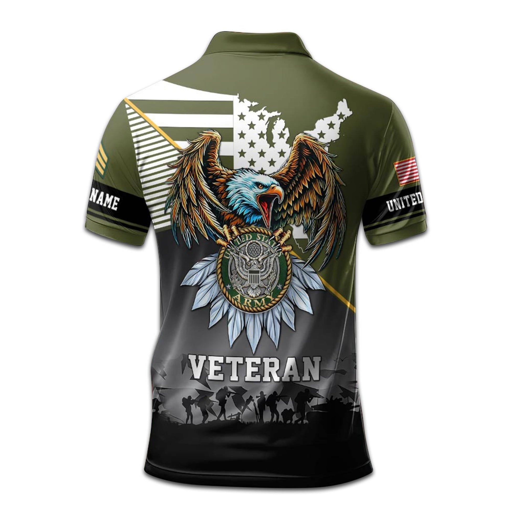 US Army Custom Polo Shirt VPVC208401, Gifts For Army Veteran, Best Gifts On Father's Day, Armed Forces Day, Independence Day, Veterans Day.