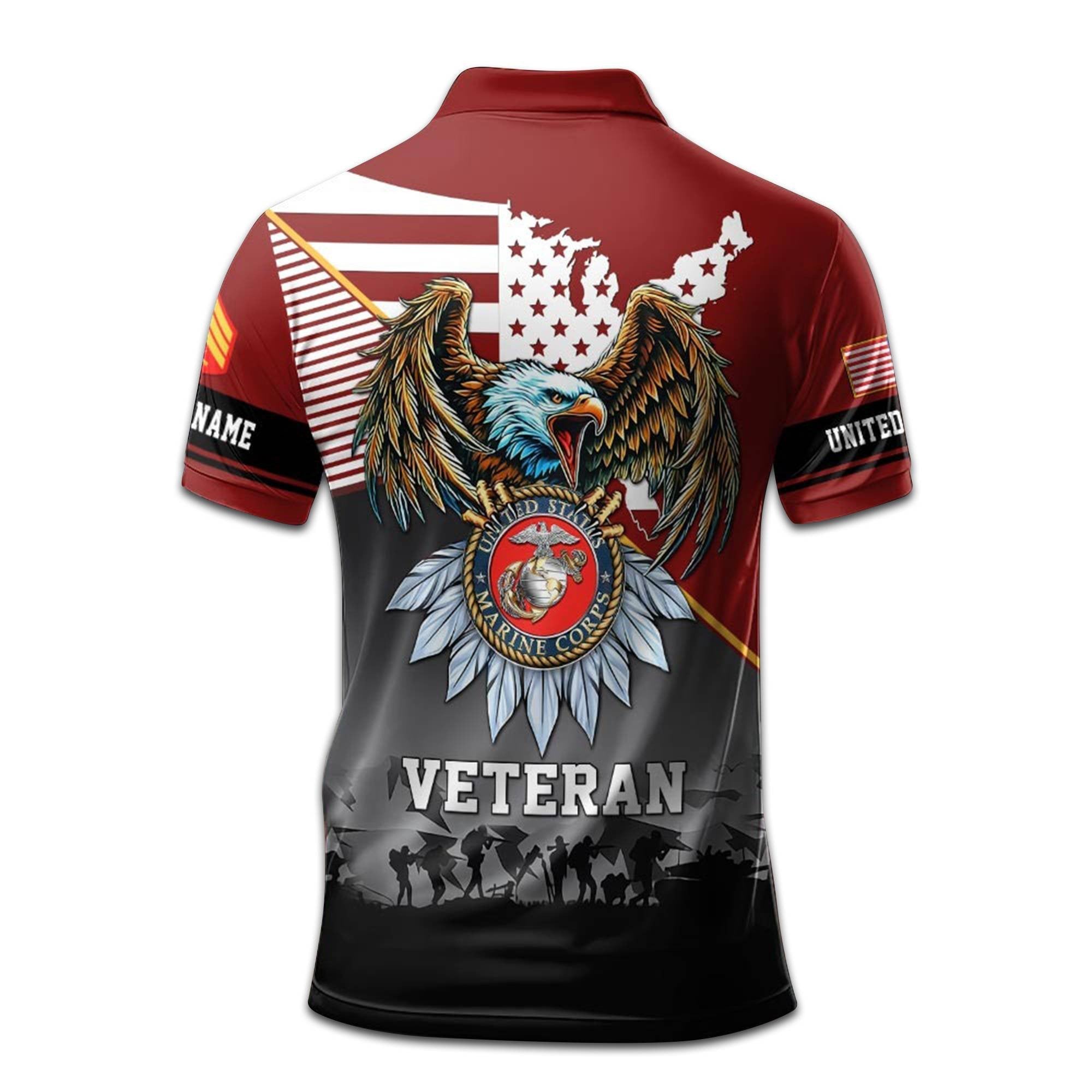 USMC Custom Polo Shirt VPVC208403, Gifts For Marine Veteran, Best Gifts On Father's Day, Armed Forces Day, Independence Day, Veterans Day.