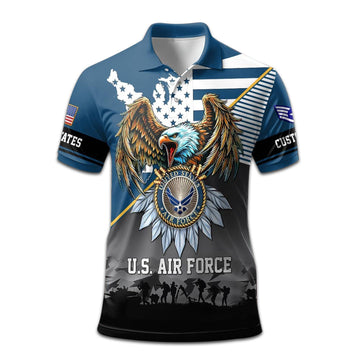 USAF Custom Polo Shirt VPVC208404, Gifts For Air Force Veteran, Best Gifts On Father's Day, Armed Forces Day, Independence Day, Veterans Day.