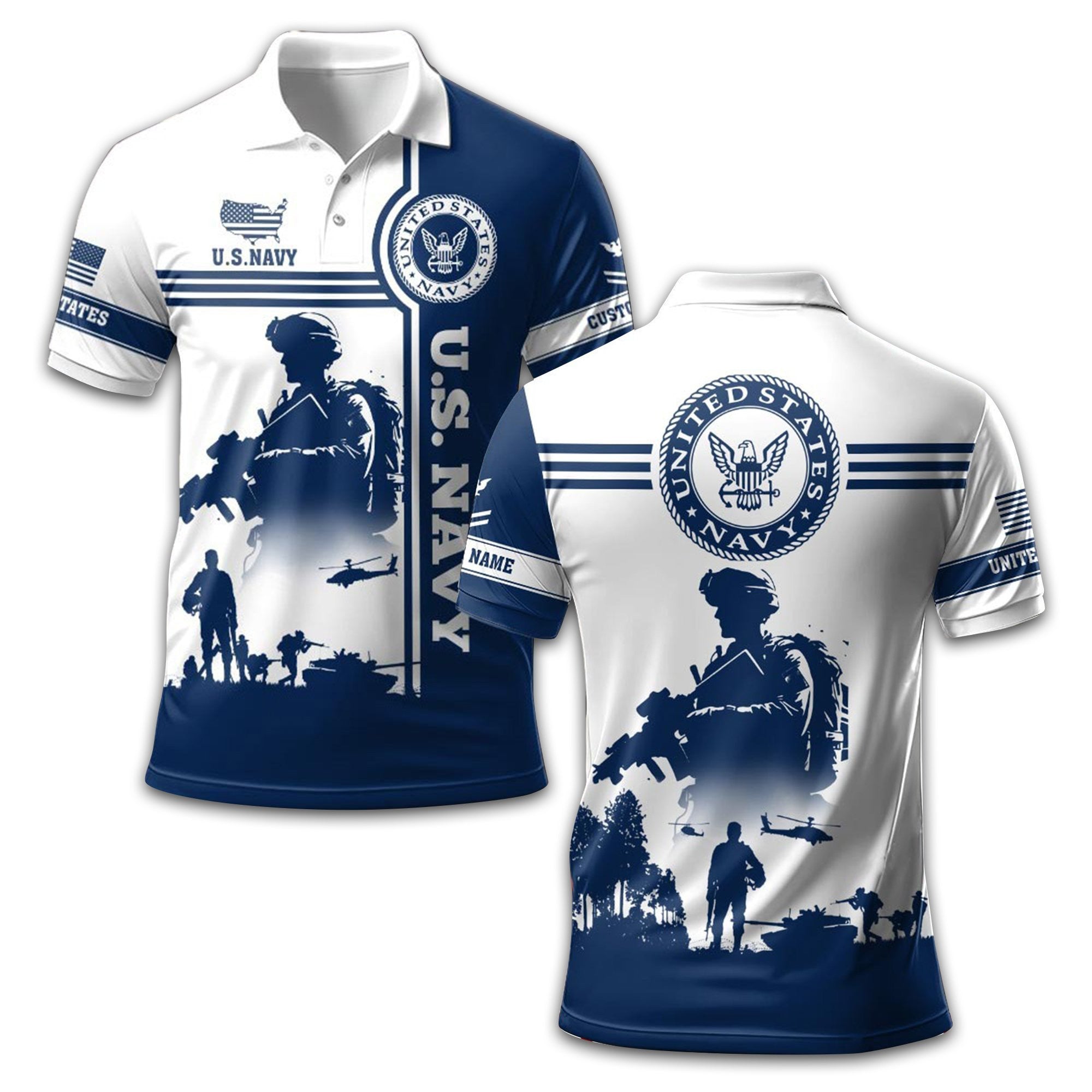 Unique Custom Name, Rank, US Navy Polo Shirt VPVC208702, Gifts For Navy Veteran, Gifts For Dad, For Husband, Best Gifts On Father's Day, Independence Day, Veterans Day.