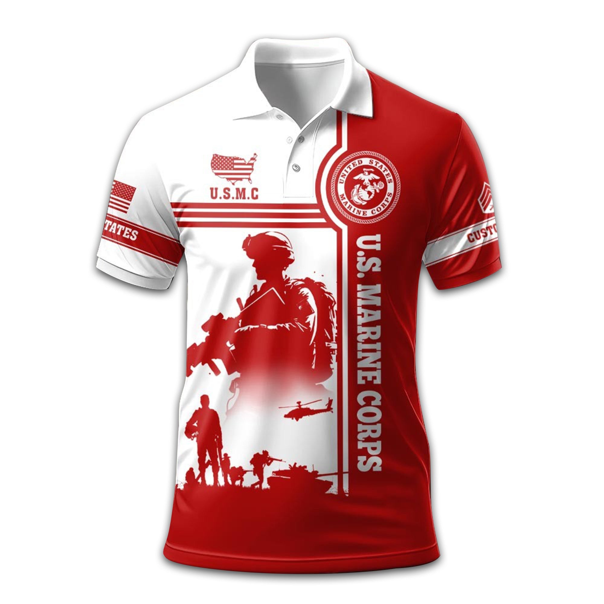 Unique Custom Name, Rank, Year, USMC Polo Shirt VPVC208703, Gifts For Marine Veteran, Gifts For Dad, For Husband, Best Gifts On Father's Day, Independence Day, Veterans Day.