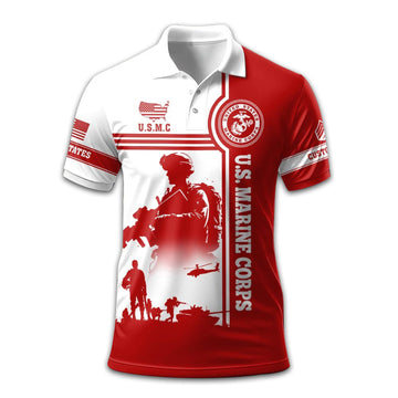 Unique Custom Name, Rank, Year, USMC Polo Shirt VPVC208703, Gifts For Marine Veteran, Gifts For Dad, For Husband, Best Gifts On Father's Day, Independence Day, Veterans Day.