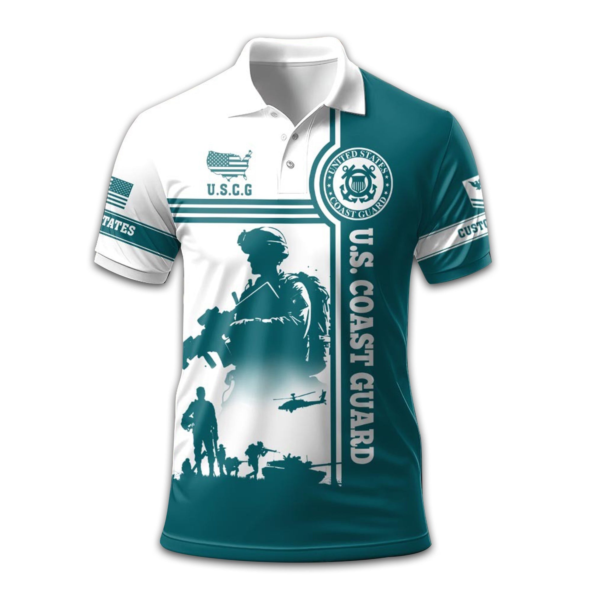 Unique Custom Name, Rank, Year, USCG Polo Shirt VPVC208705, Gifts For Coast Guard Veteran, Gifts For Dad, For Husband, Best Gifts On Father's Day, Independence Day, Veterans Day.