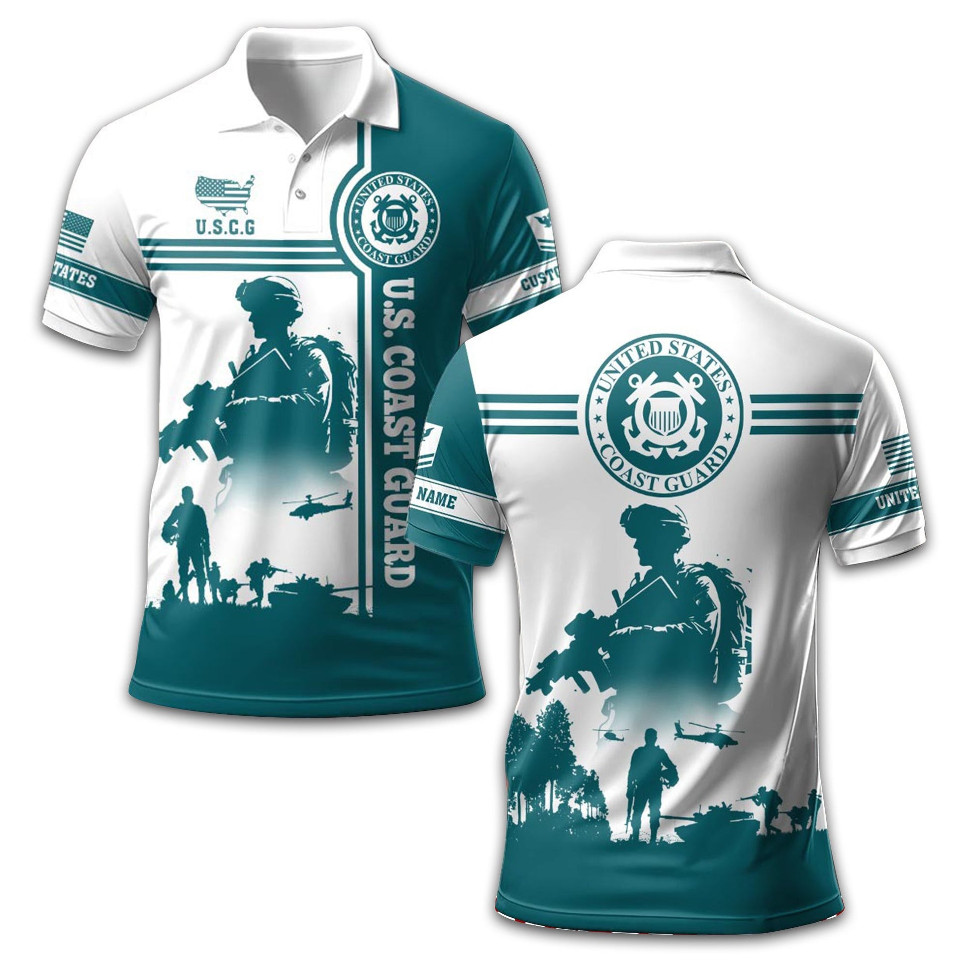 Unique Custom Name, Rank, Year, USCG Polo Shirt VPVC208705, Gifts For Coast Guard Veteran, Gifts For Dad, For Husband, Best Gifts On Father's Day, Independence Day, Veterans Day.