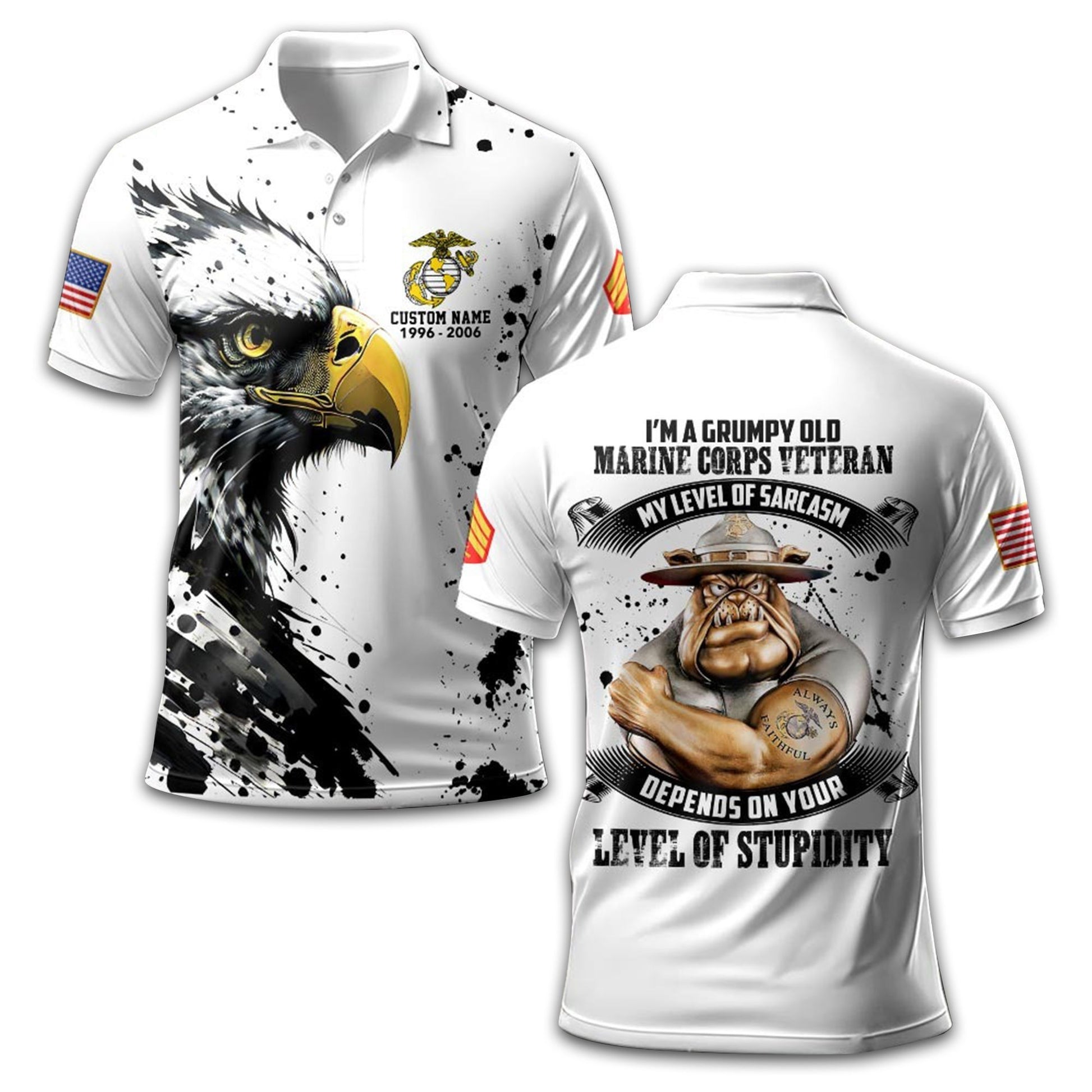 USMC Custom Polo Shirt VPVC208903, Gifts For Marine Veteran, Best Gifts On Father's Day, Armed Forces Day, Independence Day, Veterans Day.