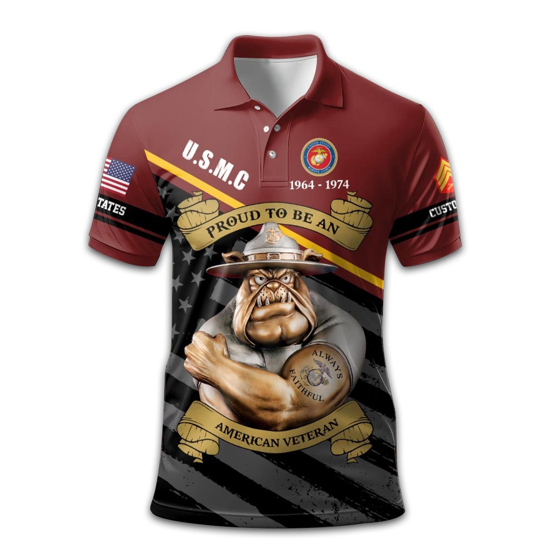 Unique Custom Name, Rank, Year, USMC Polo Shirt VPVC209203, Gifts For Marine Veteran, Gifts For Dad, For Husband, Best Gifts On Father's Day, Independence Day, Veterans Day.