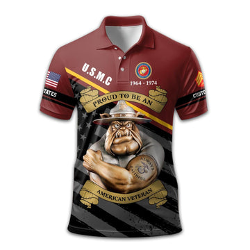 Unique Custom Name, Rank, Year, USMC Polo Shirt VPVC209203, Gifts For Marine Veteran, Gifts For Dad, For Husband, Best Gifts On Father's Day, Independence Day, Veterans Day.
