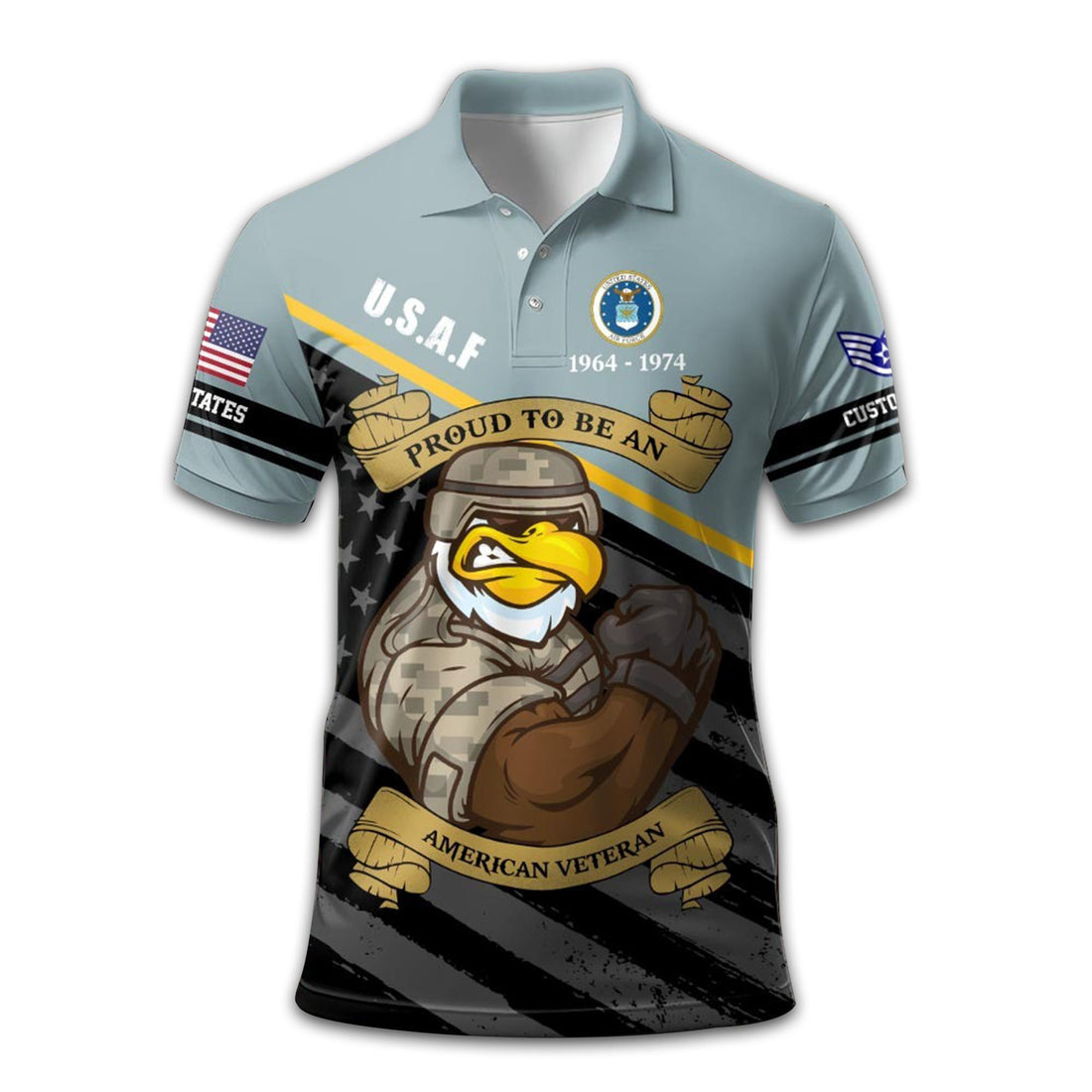 Unique Custom Name, Rank, USAF Polo Shirt VPVC209204, Gifts For Air Force Veteran, Gifts For Dad, For Husband, Best Gifts On Father's Day, Independence Day, Veterans Day.