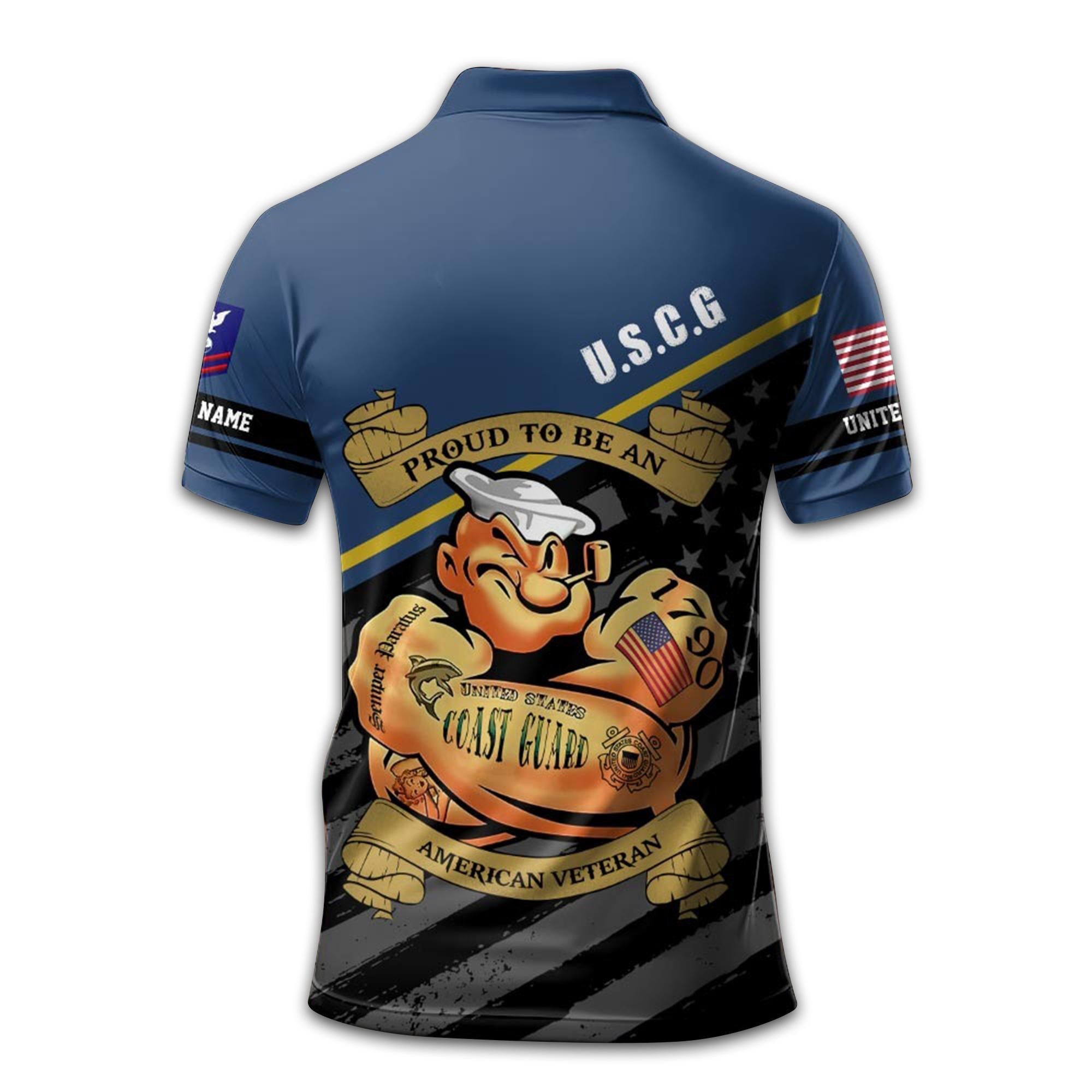 Unique Custom Name, Rank, Year, USCG Polo Shirt VPVC209205, Gifts For Coast Guard Veteran, Gifts For Dad, For Husband, Best Gifts On Father's Day, Independence Day, Veterans Day.