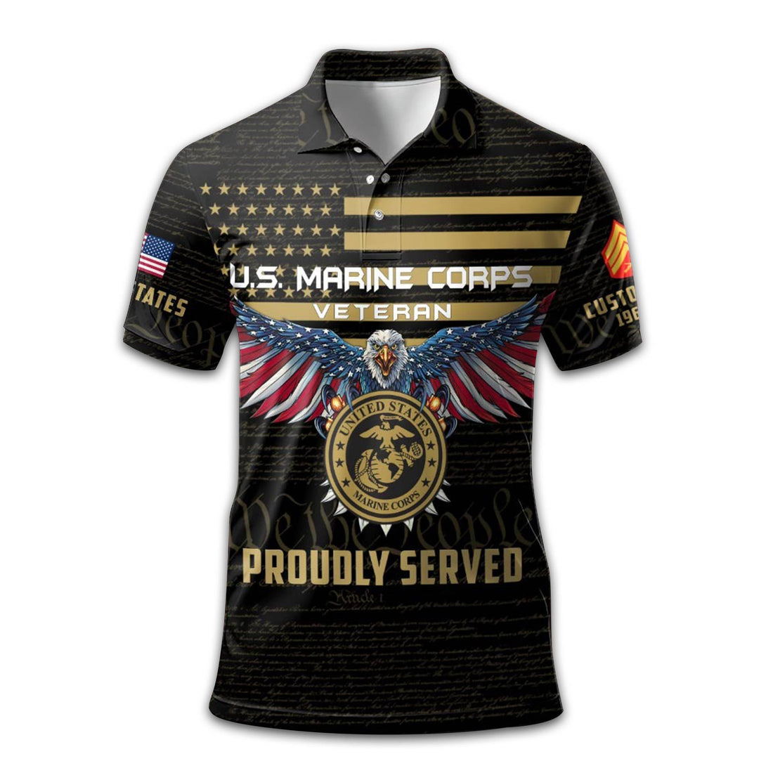 USMC Custom Polo Shirt VPVC209403, Gifts For Marine Veteran, Best Gifts On Father's Day, Armed Forces Day, Independence Day, Veterans Day.