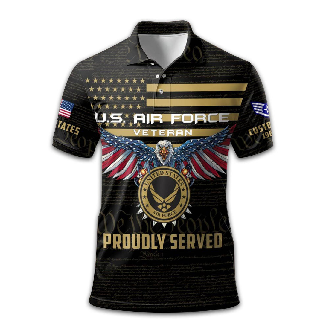 USAF Custom Polo Shirt VPVC209404, Gifts For Air Force Veteran, Best Gifts On Father's Day, Armed Forces Day, Independence Day, Veterans Day.